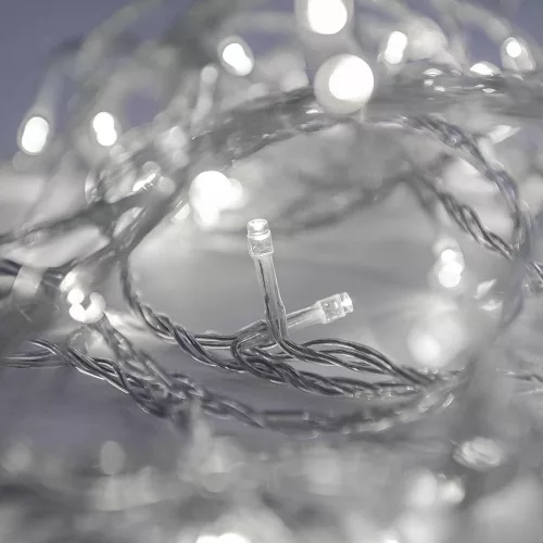 Crystalline toldható 50 LED fényfüzér, 400 cm, HIDEG FEHÉR LED, átlátszó kábel, Kül- és beltéri