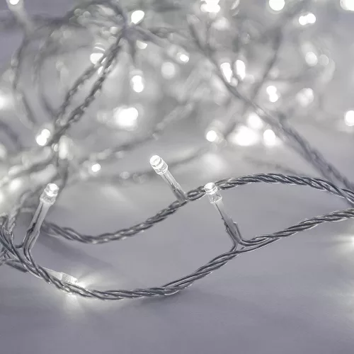 Crystalline toldható 50 LED fényfüzér, 400 cm, HIDEG FEHÉR LED, átlátszó kábel, Kül- és beltéri