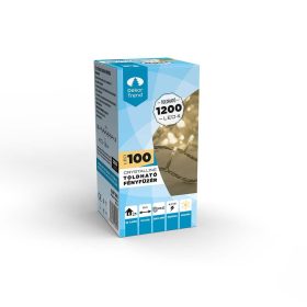   Crystalline toldható LED fényfüzér 800 cm, 100 db MELEG FEHÉR LED, átlátszó kábel, Kül- és beltéri