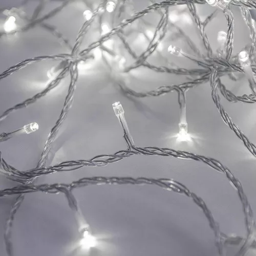 Crystalline toldható 100 LED fényfüzér, 800 cm, HIDEG FEHÉR LED, átlátszó kábel, Kül- és beltéri