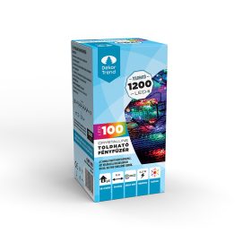   Crystalline  toldható LED fényfüzér, 800 cm, 100 db MULTI LED, átlátszó kábel, Kül- és beltéri
