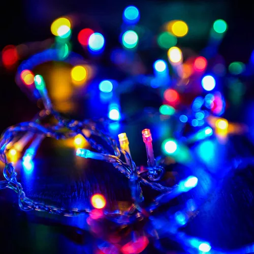 Crystalline  toldható LED fényfüzér, 800 cm, 100 db MULTI LED, átlátszó kábel, Kül- és beltéri