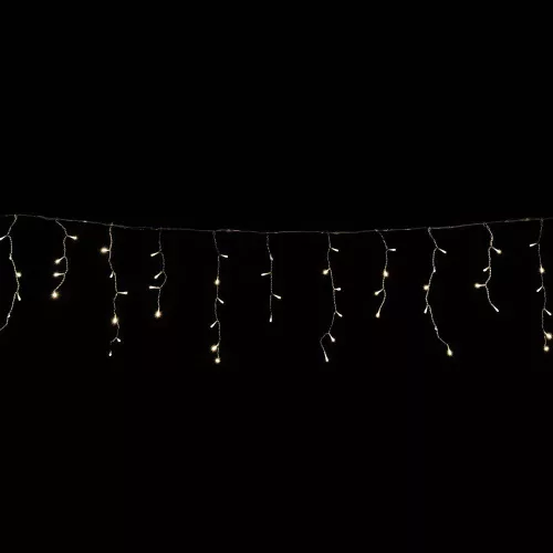 Crystalline toldható jégcsapfüzér 300 x 40 cm, 100 LED, meleg fehér, átlátszó kábellel, Kül- és beltéri