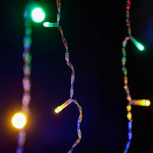 Crystalline  toldható LED jégcsapfüzér, 300 x 40 cm, 100 db  MULTI LED, átlátszó kábel, Kül- és beltéri