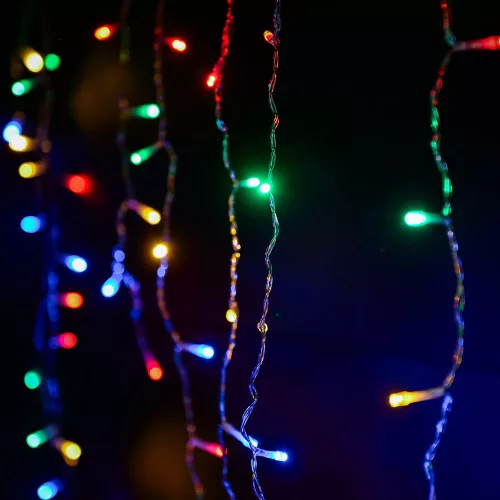 Crystalline  toldható LED jégcsapfüzér, 300 x 40 cm, 100 db  MULTI LED, átlátszó kábel, Kül- és beltéri