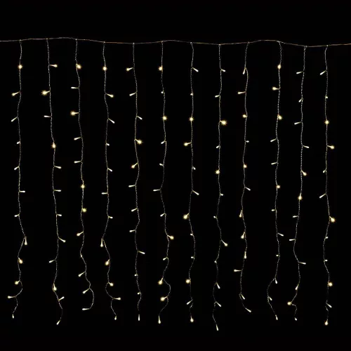 Crystalline toldható LED fényfüggöny 200 x 90 cm 192 db  meleg fehér LED, átlátszó kábel, Kül- és beltéri