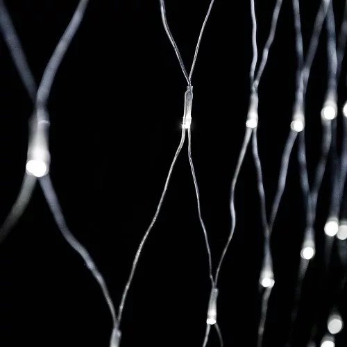 Crystalline toldható LED fényháló, 200 x 100 cm, 96 db HIDEG FEHÉR LED, átlátszó kábel, Kül- és beltéri