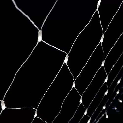 Crystalline toldható LED fényháló, 200 x 100 cm, 96 db HIDEG FEHÉR LED, átlátszó kábel, Kül- és beltéri
