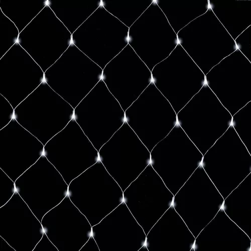 Crystalline toldható LED fényháló, 200 x 100 cm, 96 db HIDEG FEHÉR LED, átlátszó kábel, Kül- és beltéri