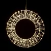 Crystalline toldható fémvázas kör ablakdísz, 300 micro LED, MELEG FEHÉR, 30 cm átmérő, Kül- és beltéri