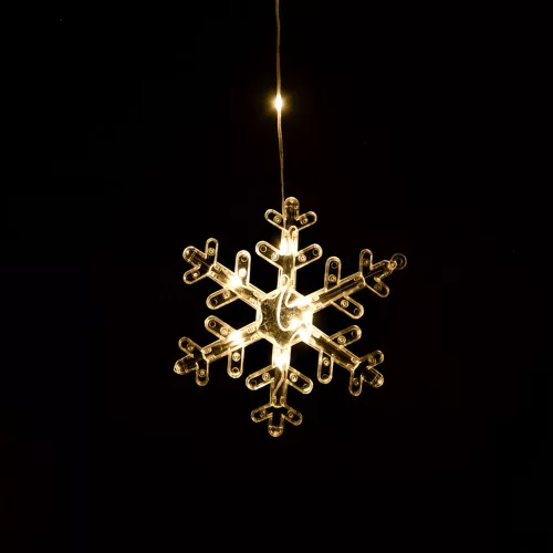 Crystalline toldható LED HÓPEHELY fényfüggöny, 120 x 80 cm, 90 db MELEG FEHÉR LED, átlátszó kábel