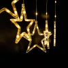 Crystalline toldható LED CSILLAG fényfüggöny, 120 x 80 cm, 120 db MELEG FEHÉR LED, átlátszó kábel