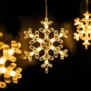 Crystalline toldható LED HÓPEHELY fényfüggöny, 120 x 80 cm, 120 db MELEG FEHÉR LED, átlátszó kábel