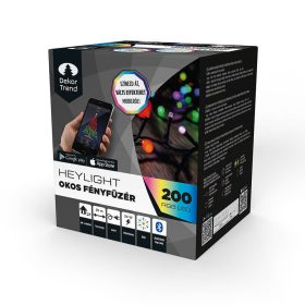   Dekortrend Heylight okos fényfüzér, 2000 cm, 200 RGB LED, fekete kábel, IP44, BT vezérlés