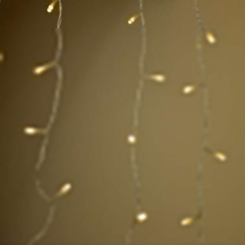 Árkád fényfüggöny, meleg fehér, átlátszó kábel, 200 x 200 cm, 220 LED