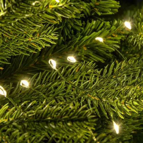 Tündérfény girland, zöld kábel, 1400 led, meleg fehér