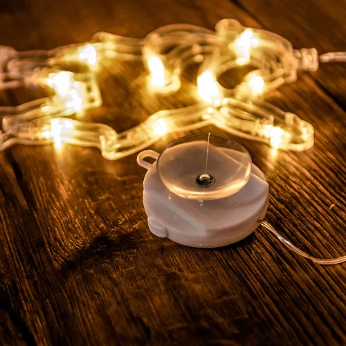 Dekortrend Mikulás ablakdísz tapadókoronggal, 12 x 20 cm, 12 LED meleg fehér, elemes