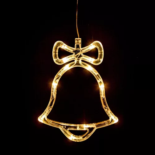 Dekortrend Harang ablakdísz tapadókoronggal, 16 x 20 cm, 12 LED meleg fehér, elemes