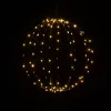 Dekortrend Fém dekorációs gömb, 120 LED, meleg fehér, fekete
