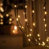 Dekortrend Fém dekorációs gömb, 120 LED, meleg fehér, fekete