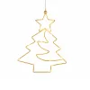 LED karácsonyfa függődísz csillaggal, meleg fehér fénnyel 26 x 32,5 cm