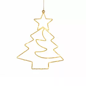   LED karácsonyfa függődísz csillaggal, meleg fehér fénnyel 26 x 32,5 cm