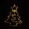 LED karácsonyfa függődísz csillaggal, meleg fehér fénnyel 26 x 32,5 cm