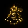 LED karácsonyfa függődísz csillaggal, meleg fehér fénnyel 26 x 32,5 cm