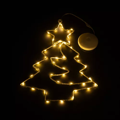 LED karácsonyfa függődísz csillaggal, meleg fehér fénnyel 26 x 32,5 cm