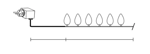 Kristálycsepp fényfüzér 60 LED, zöld kábel, meleg fehér, 1200 cm