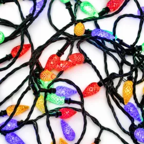   Színes kristálycsepp LED fényfüzér, 80 LED, 7,9 m, időzítővel 