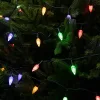 Színes kristálycsepp LED fényfüzér, 80 LED, 7,9 m, időzítővel 