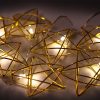 Dekortrend Fém csillag motívumos dekorfüzér, 10 led, elemes