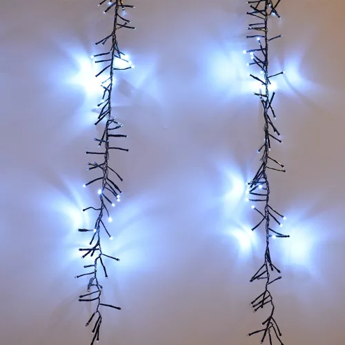 Meteor fényfüggöny 480 LED, hideg fehér, fekete kábel, 200 x 100 cm