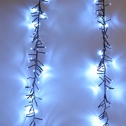 Meteor fényfüggöny 480 LED, hideg fehér, fekete kábel, 200 x 100 cm
