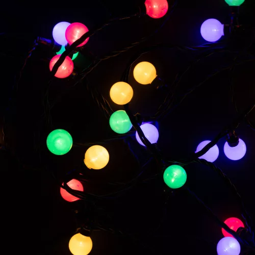 Dekortrend Gyöngy fényfüzér, 240 LED, színes, zöld kábel