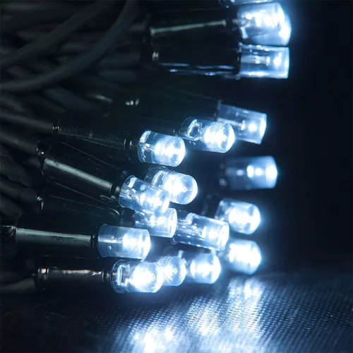 Dekortrend Kültéri toldható 50 LED fényfüzér, Hideg fehér, 500 cm