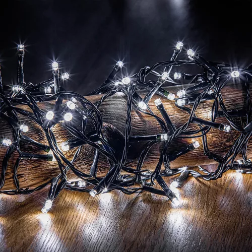 Dekortrend Kültéri toldható 50 LED fényfüzér, Hideg fehér, 500 cm