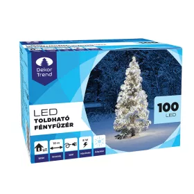   Dekortrend Kültéri toldható 100 LED fényfüzér, Hideg fehér, 1000 cm