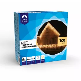   Dekortrend Kültéri toldható 101 LED jégcsapfüzér, Meleg fehér, 300 x 40 cm