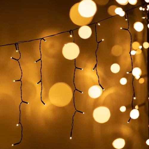Dekortrend Kültéri toldható 101 LED jégcsapfüzér, Meleg fehér, 300 x 40 cm
