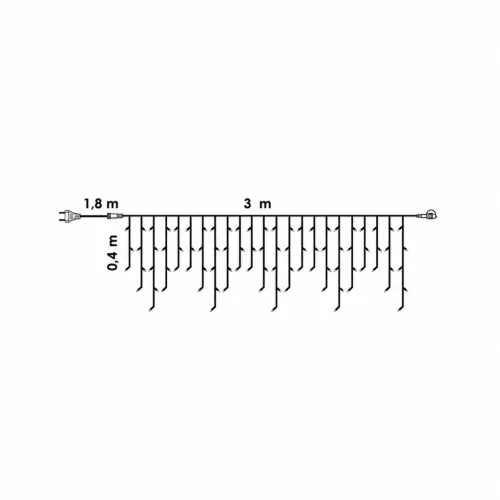Dekortrend Kültéri toldható 101 LED jégcsapfüzér, Meleg fehér, 300 x 40 cm