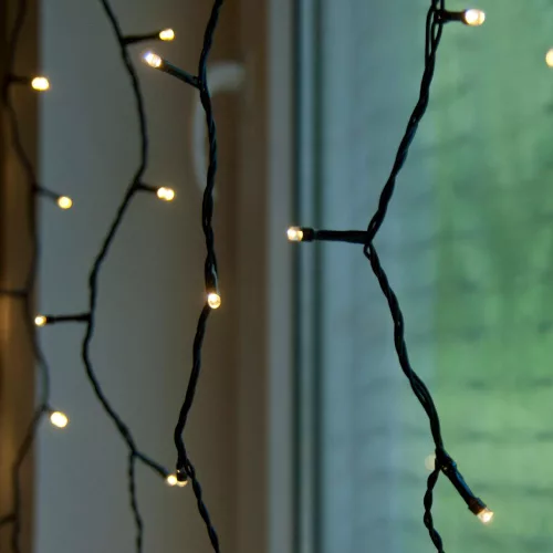 Dekortrend Kültéri toldható LED fényfüggöny, Meleg fehér, 100 x 200 cm, 140 LED