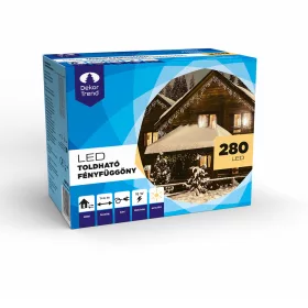   Dekortrend Kültéri toldható 280 LED fényfüggöny, Meleg fehér, 100 x 400 cm