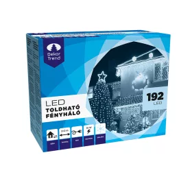   Dekortrend Kültéri toldható 192 LED fényháló, Hideg fehér, 200 x 200 cm