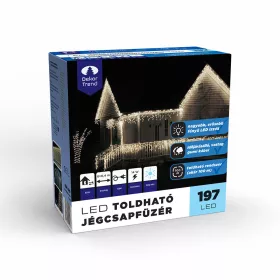   Dekortrend Kültéri toldható 197 LED jégcsapfüzér 600 x 40 cm, Hideg fehér LED