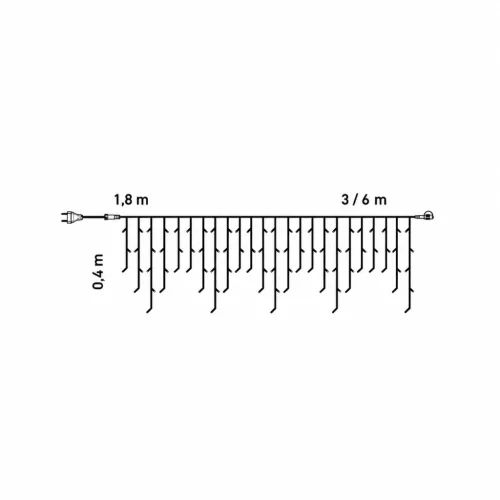 Dekortrend Kültéri toldható 197 LED jégcsapfüzér 600 x 40 cm, Hideg fehér LED