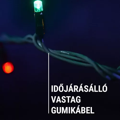 Dekortrend Kültéri toldható LED jégcsapfüzér, Multi, 300 x 40 cm, 101 LED