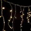 Dekortrend Kültéri toldható jégszikrázó 101 LED jégcsapfüzér, Meleg fehér, 300 x 40 cm, fehér gumikábel