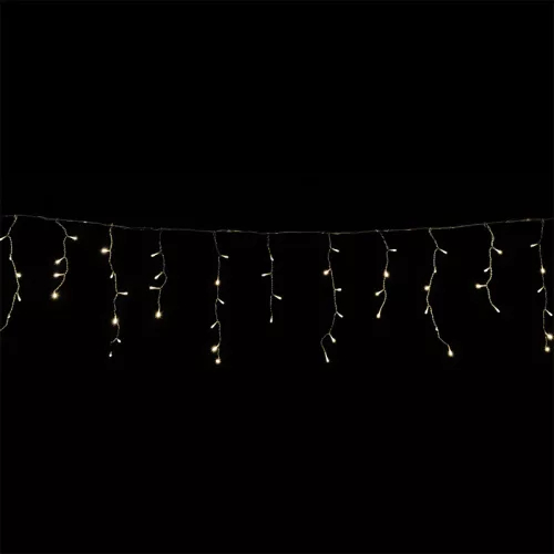 Dekortrend Kültéri toldható jégszikrázó 101 LED jégcsapfüzér, Meleg fehér, 300 x 40 cm, fehér gumikábel